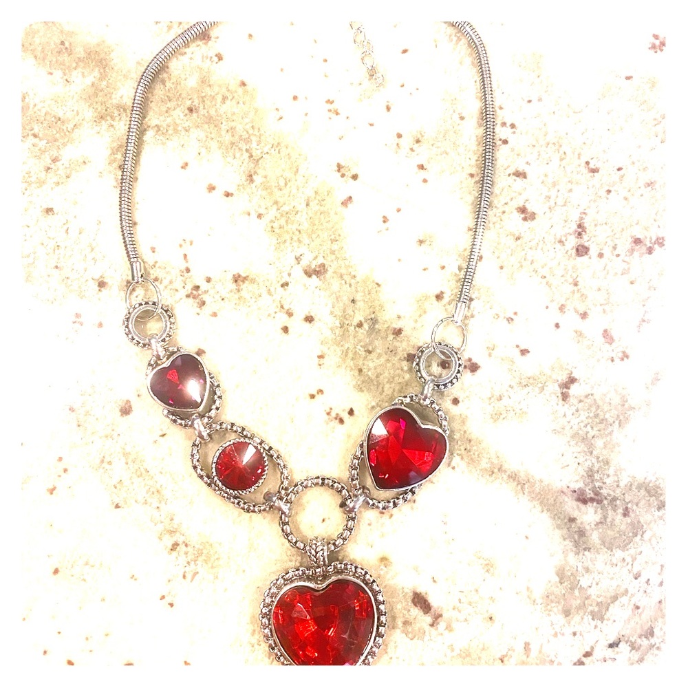 Heart silver necklace